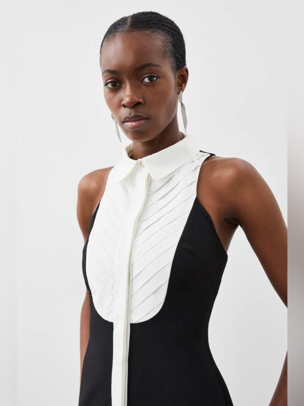 Karen Millen Tuxedo Halter Neck Dress NWT - Picture 4 of 11
